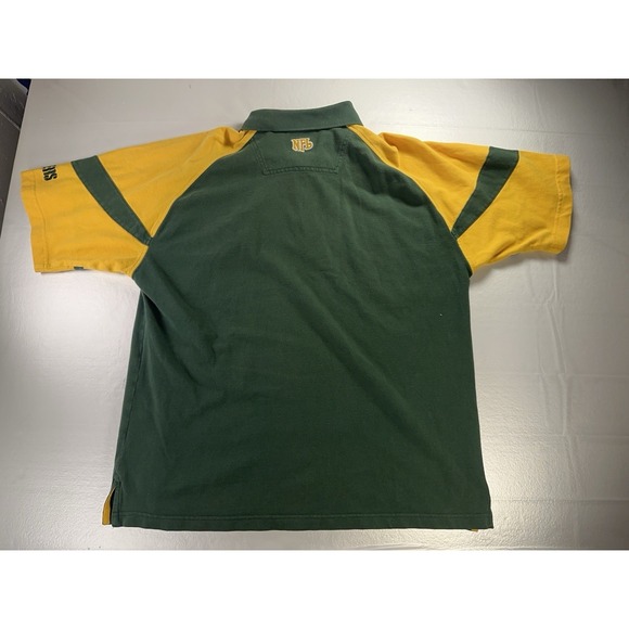 VTG Green Bay Packers Shirt Men's XL Green Yellow Y2K Polo 2003 NFL Playoffs - Picture 3 of 16